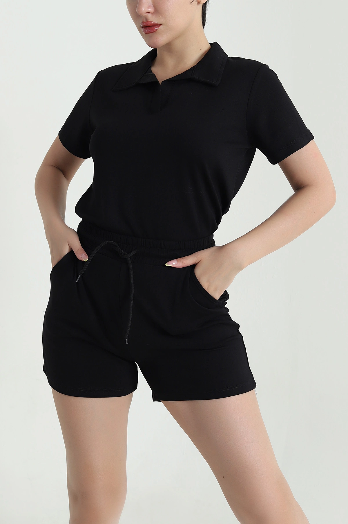 Siyah Şortlu Modal Kadın İkili Takım 470048