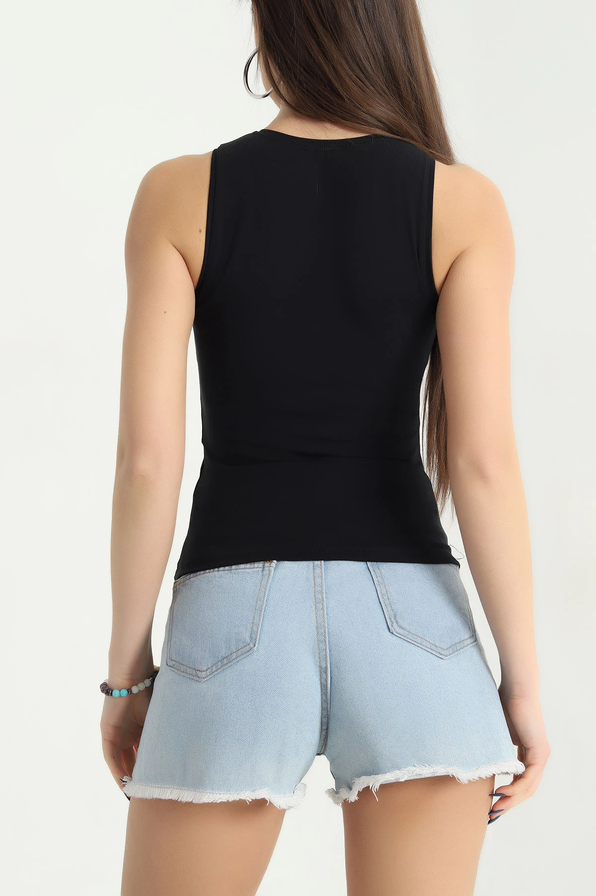 Siyah Süprem Kolsuz Atlet Bluz 337704