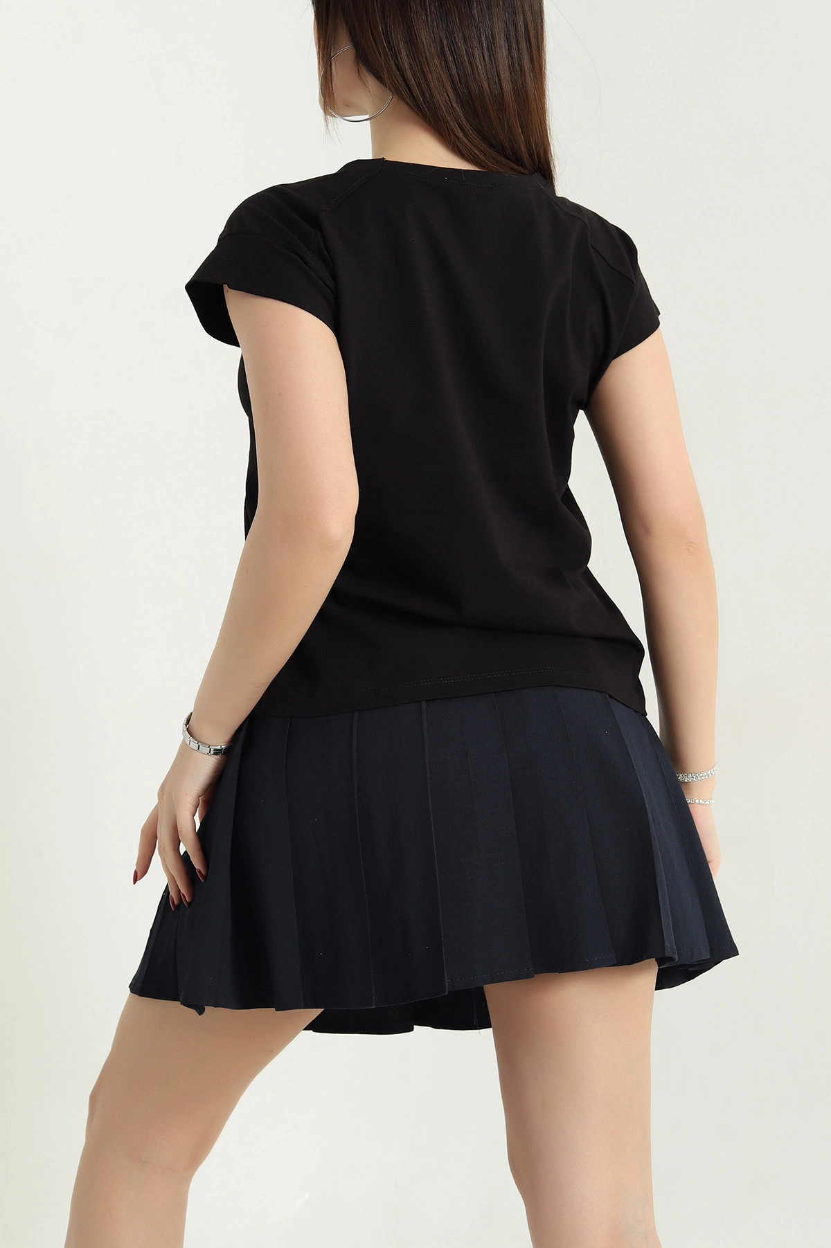 Siyah Süprem Reglan Kol Tişört 338154