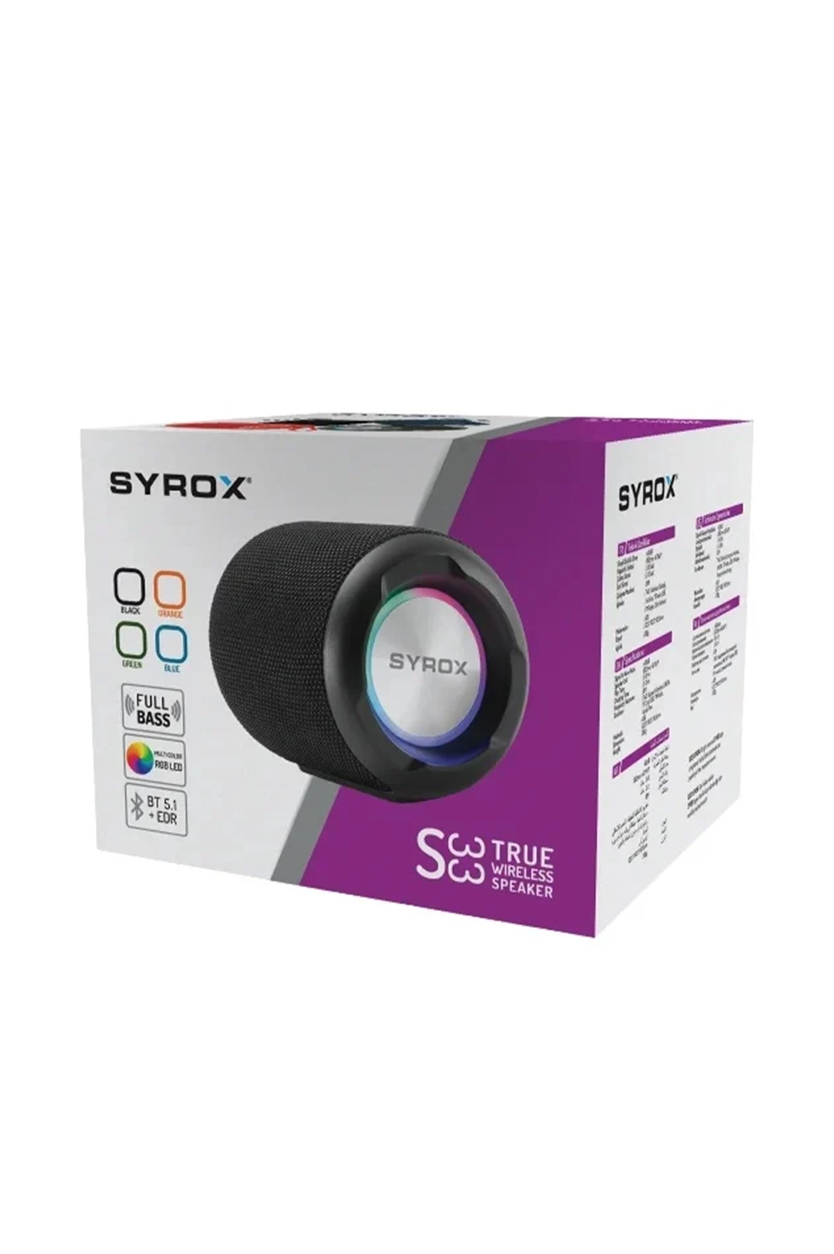 Siyah Syrox S33 Speakers Taşınabilir 5.1 Bluetooth Hoparlör 443557