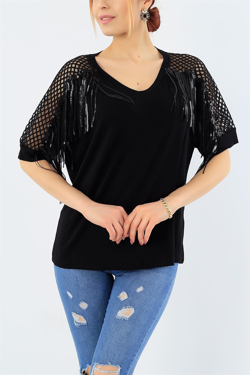 Siyah Tasrım Bluz 29521B