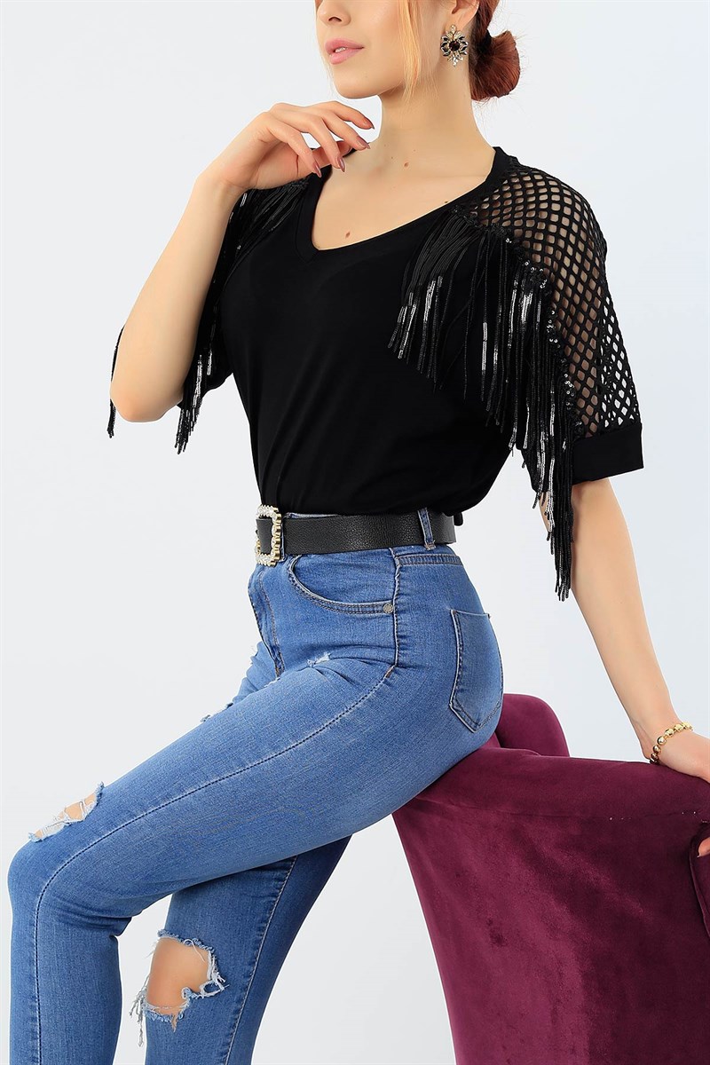 Siyah Tasrım Bluz 29521B