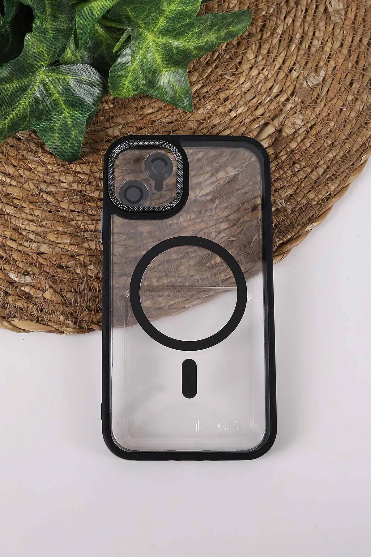 Siyah TeknoCase İPhone 11 Uyumlu Clear Lüx Case Serisi Lens Hediyeli Sert Silikon Telefon Kılıfı 430678