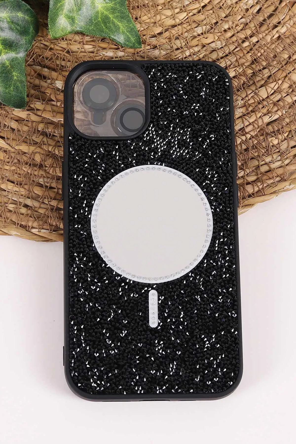 Siyah TeknoCase İPhone 13 Uyumlu Mirror Diamond Case Serisi Aynalı Sert Silikon Telefon Kılıfı 458476