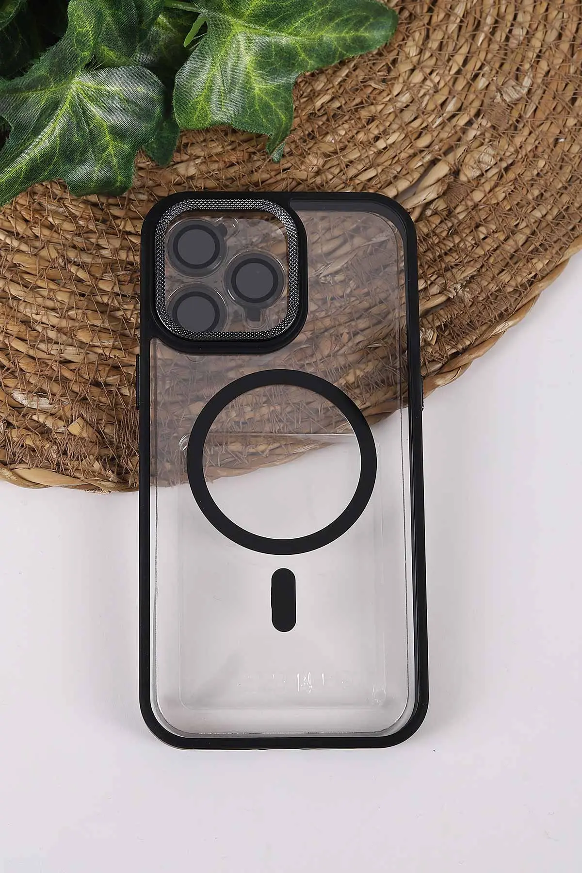 Siyah TeknoCase İPhone 14 Pro Max Uyumlu Clear Lüx Case Serisi Lens Hediyeli Sert Silikon Telefon Kılıfı 430712
