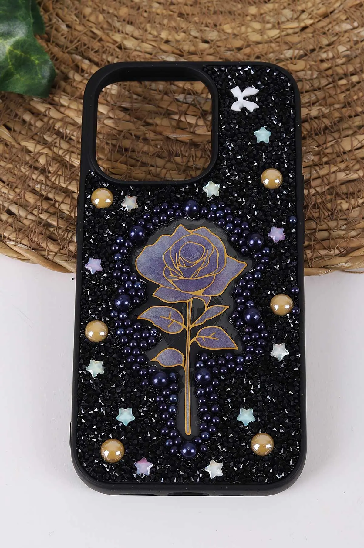 Siyah TeknoCase İPhone 14 Pro Uyumlu Afra Diamond Case Serisi Lens Hediyeli Premium Sert Silikon Telefon Kılıfı 430513