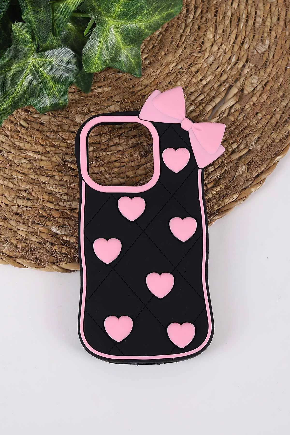 Siyah TeknoCase İPhone 14 Pro Uyumlu Terra Case Serisi Premium Kabartmalı Soft Silikon Telefon Kılıfı 430283