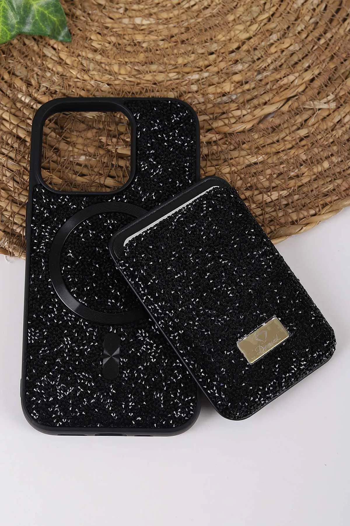 Siyah TeknoCase İPhone 14 Pro Uyumlu Viola Diamond Case Serisi Kartlıklı Lens Hediyeli Sert Silikon Telefon Kılıfı 430801