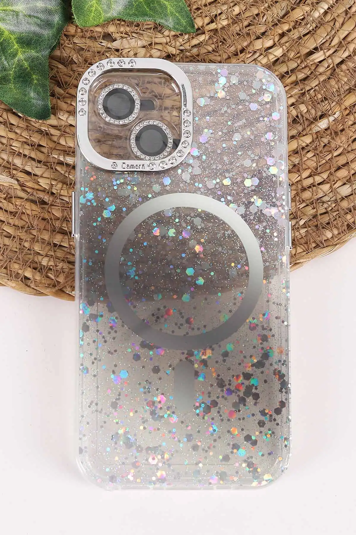 Siyah TeknoCase İPhone 15 Uyumlu Sortie Diamond Case Serisi Sert Silikon Telefon Kılıfı 457972