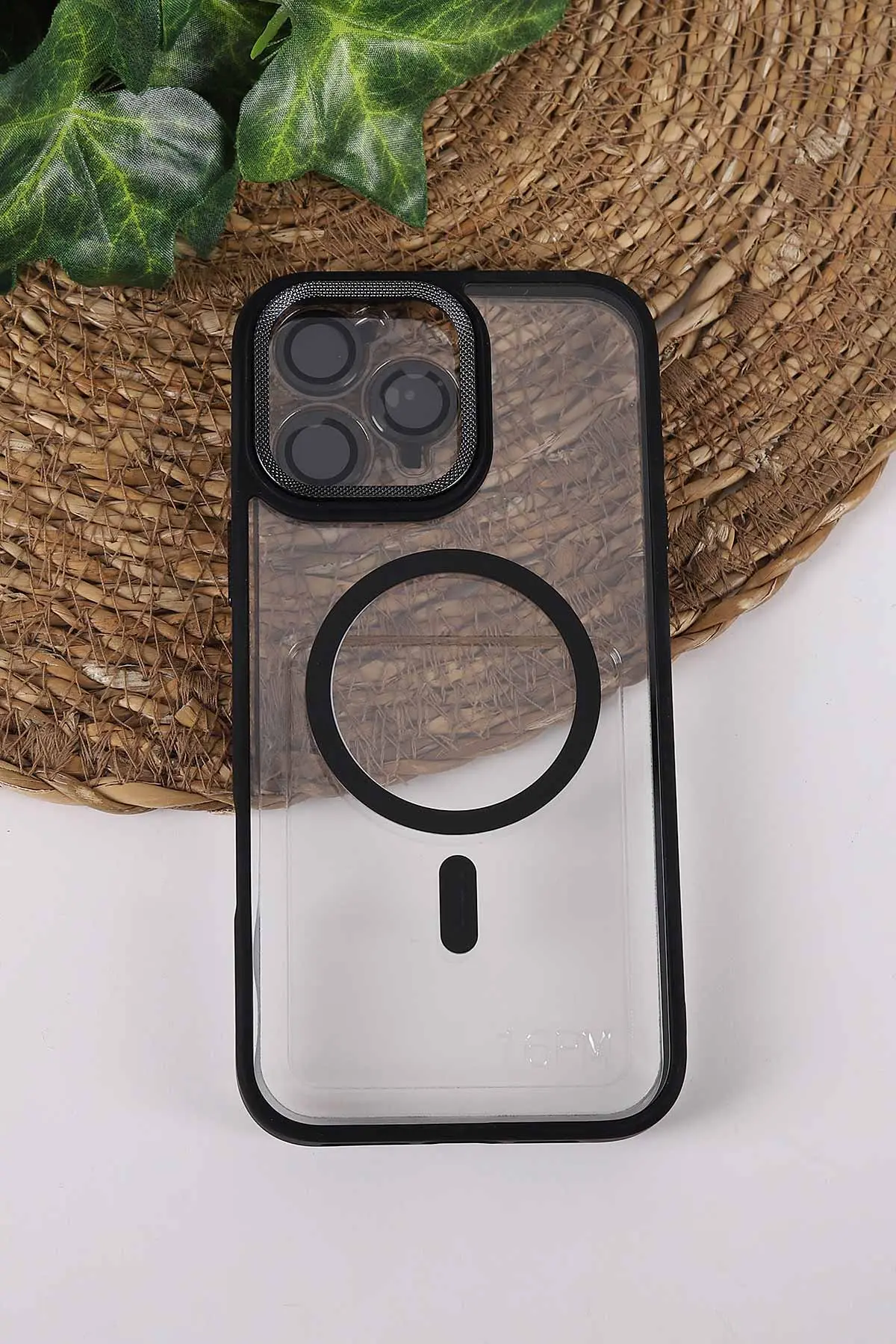 Siyah TeknoCase İPhone 16 Pro Max Uyumlu Clear Lüx Case Serisi Lens Hediyeli Sert Silikon Telefon Kılıfı 430743