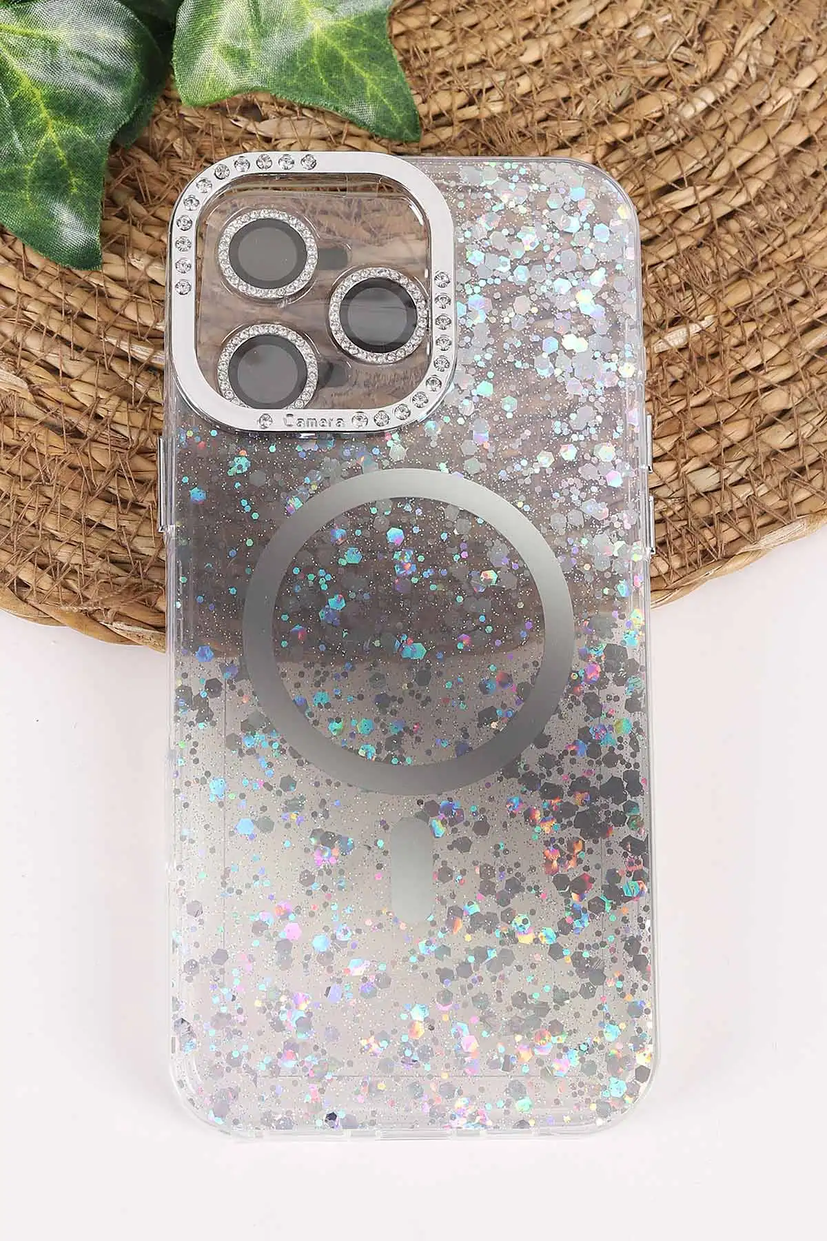 Siyah TeknoCase İPhone 16 Pro Max Uyumlu Sortie Diamond Case Serisi Sert Silikon Telefon Kılıfı 457998