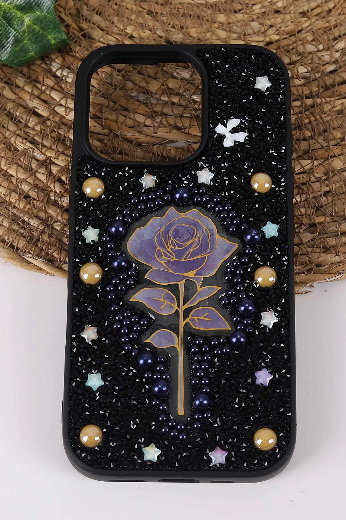 Siyah TeknoCase İPhone 16 Pro Uyumlu Afra Diamond Case Serisi Lens Hediyeli Premium Sert Silikon Telefon Kılıfı 430545