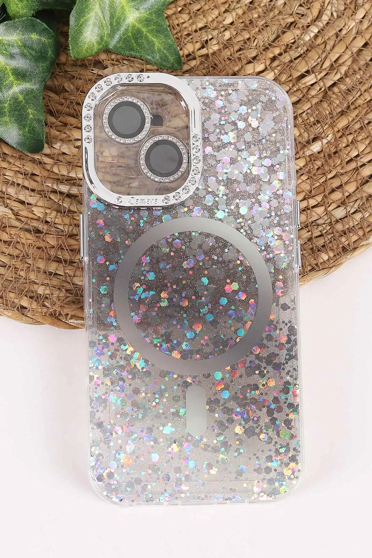 Siyah TeknoCase İPhone 16 Uyumlu Sortie Diamond Case Serisi Sert Silikon Telefon Kılıfı 457994