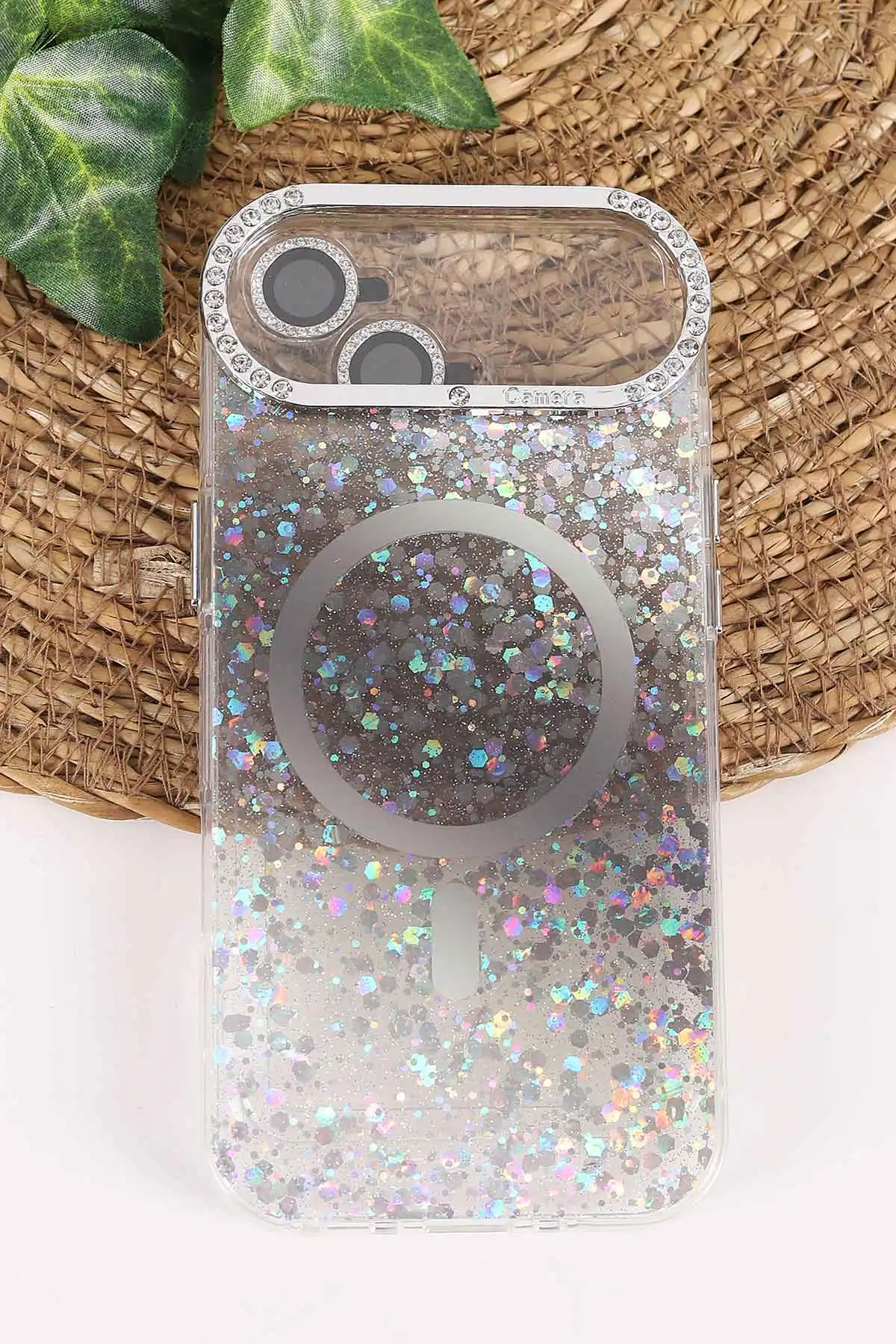 Siyah TeknoCase İPhone 17 Air Uyumlu Sortie Diamond Case Serisi Sert Silikon Telefon Kılıfı 458019