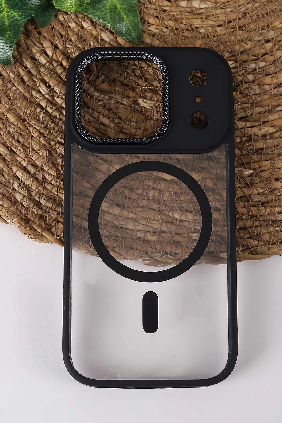 Siyah TeknoCase İPhone 17 Pro Uyumlu Clear Lüx Case Serisi Lens Hediyeli Sert Silikon Telefon Kılıfı 430756