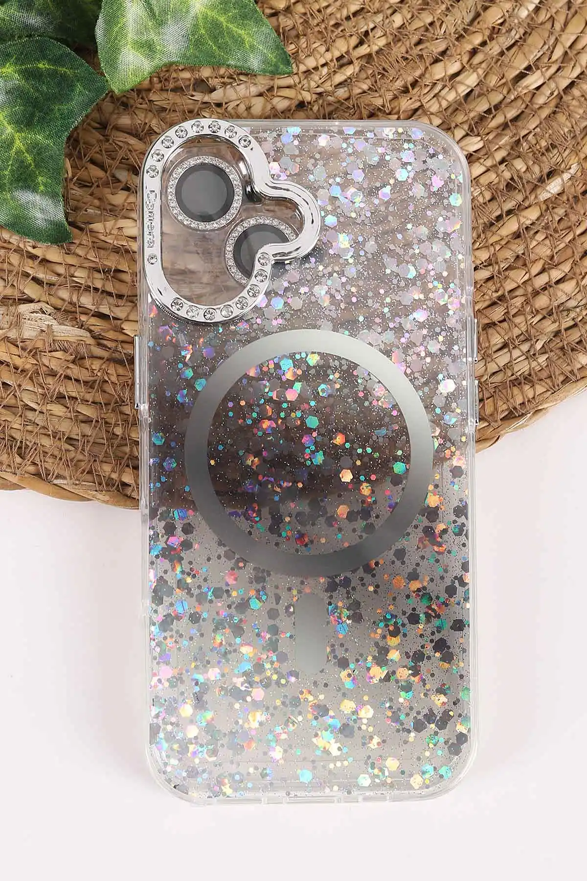 Siyah TeknoCase İPhone 17 Uyumlu Sortie Diamond Case Serisi Sert Silikon Telefon Kılıfı 458006