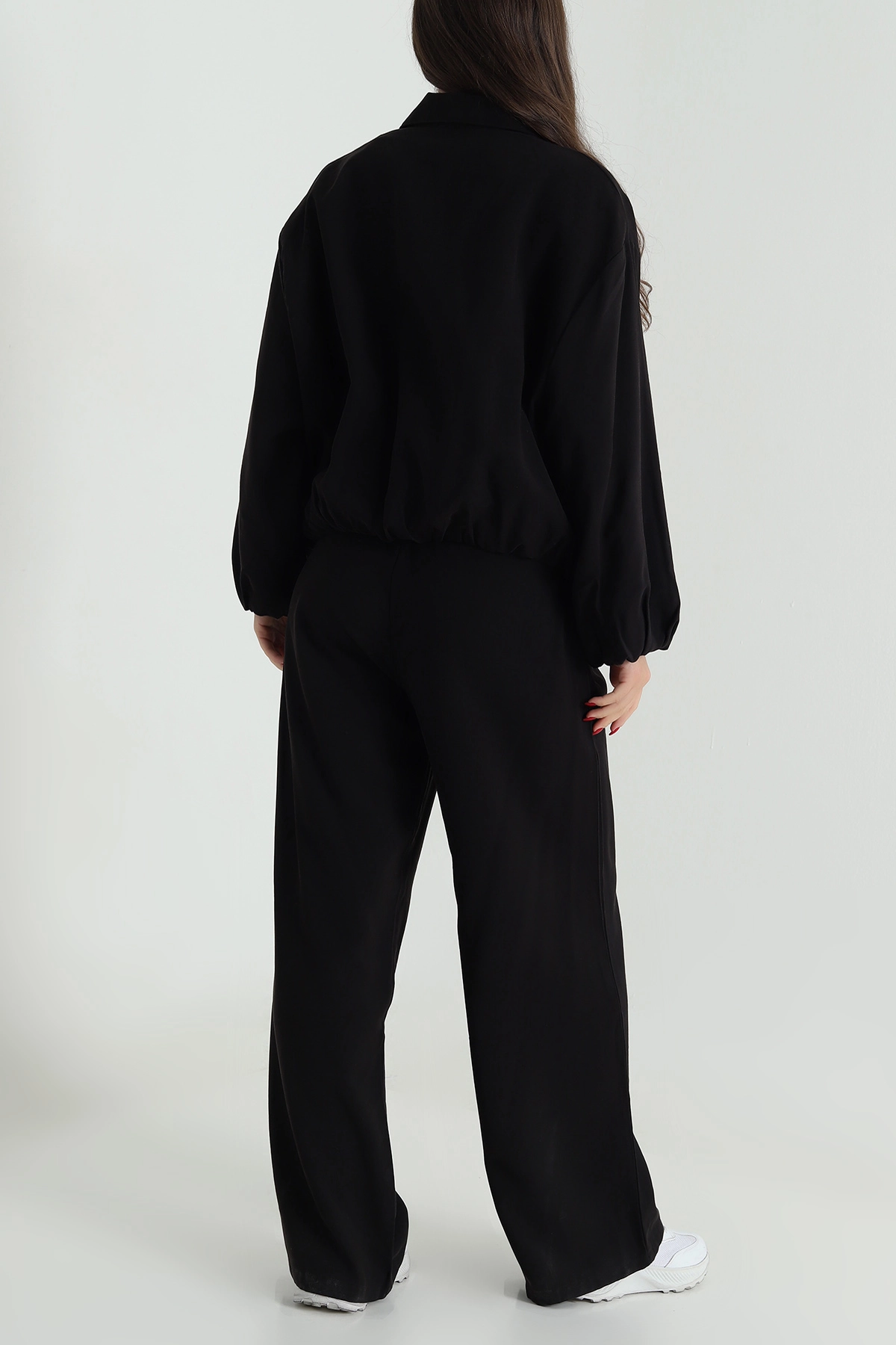 Siyah Tencel Gabardin Astarlı Kadın İkili Takım 490932