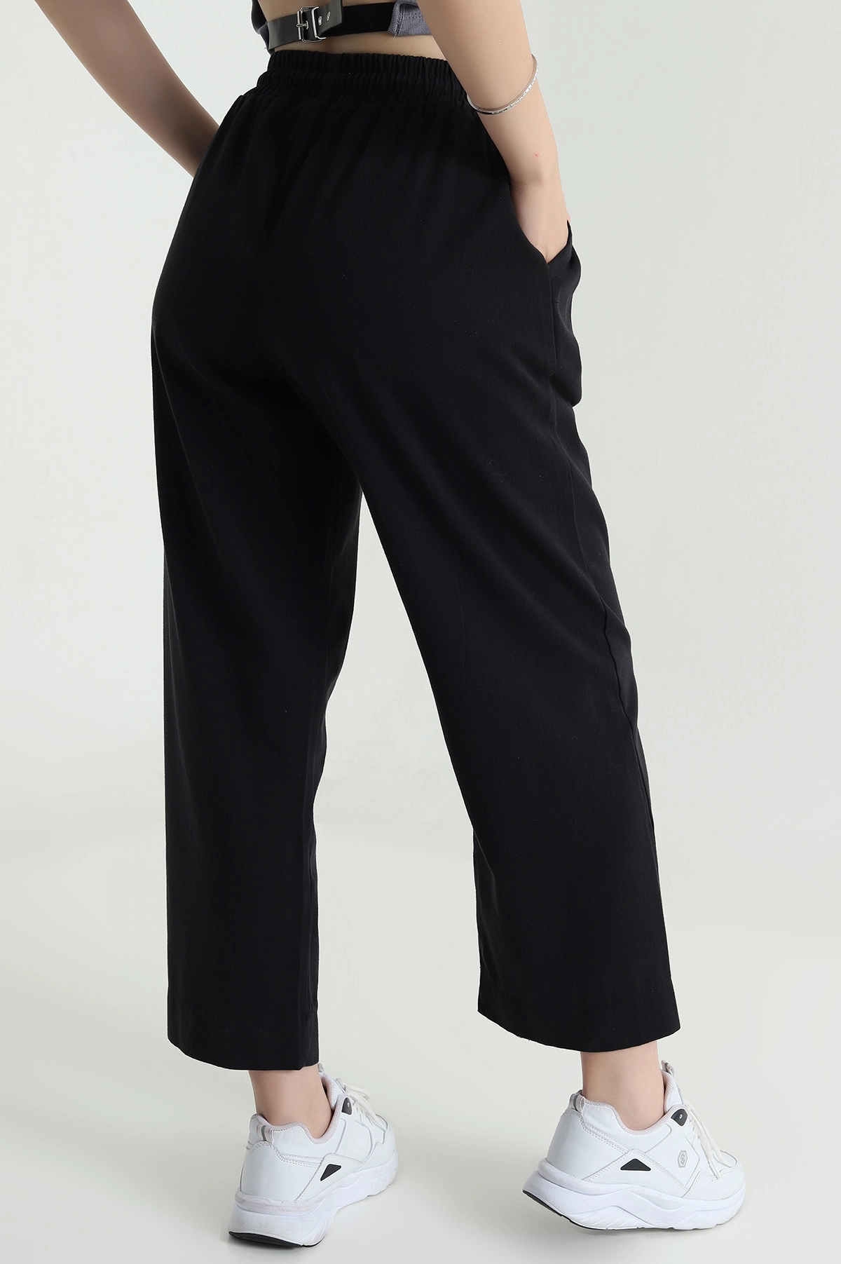 Siyah Tencel Gabardin Kadın Pantolon 478624