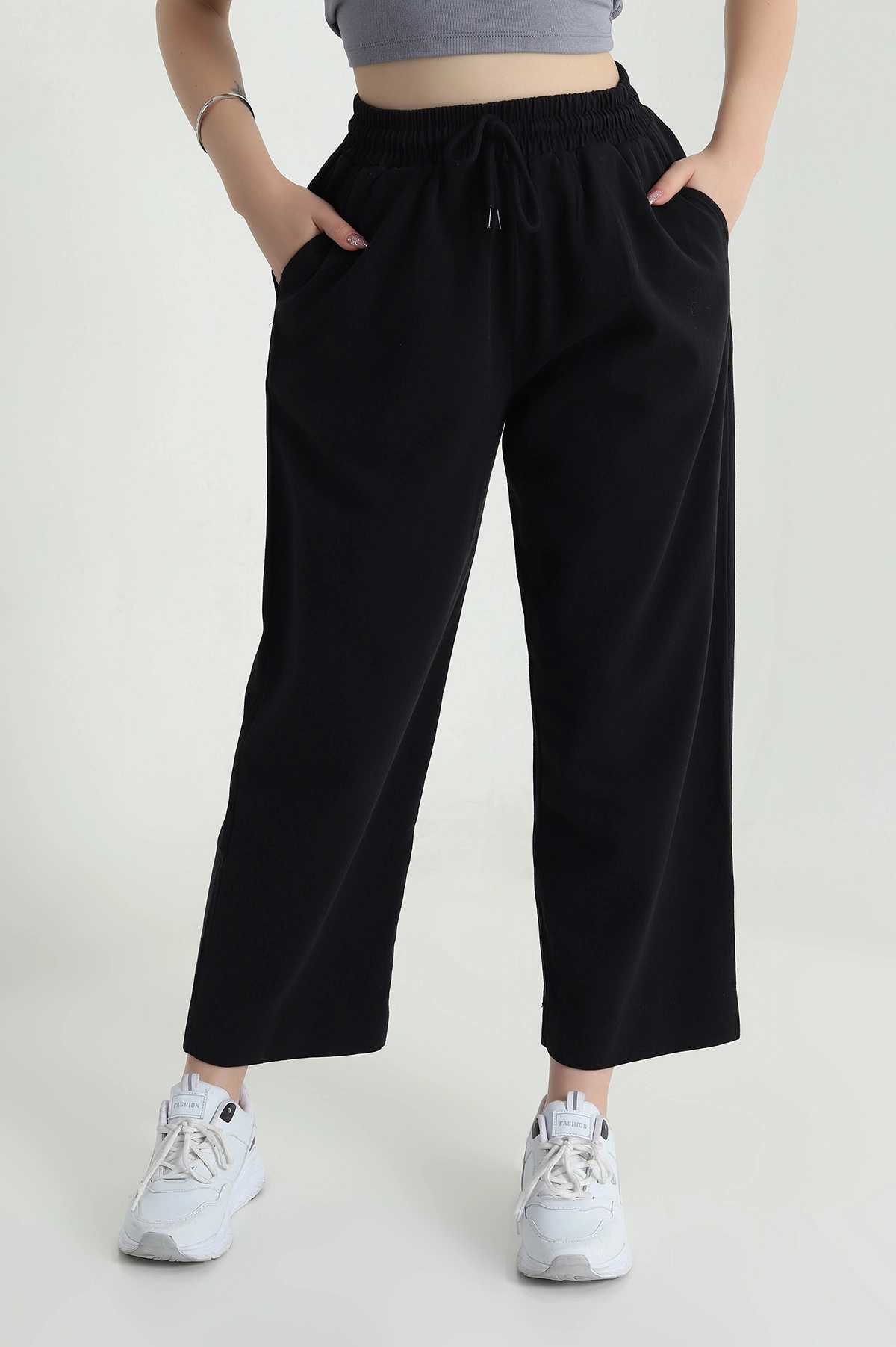 Siyah Tencel Gabardin Kadın Pantolon 478624