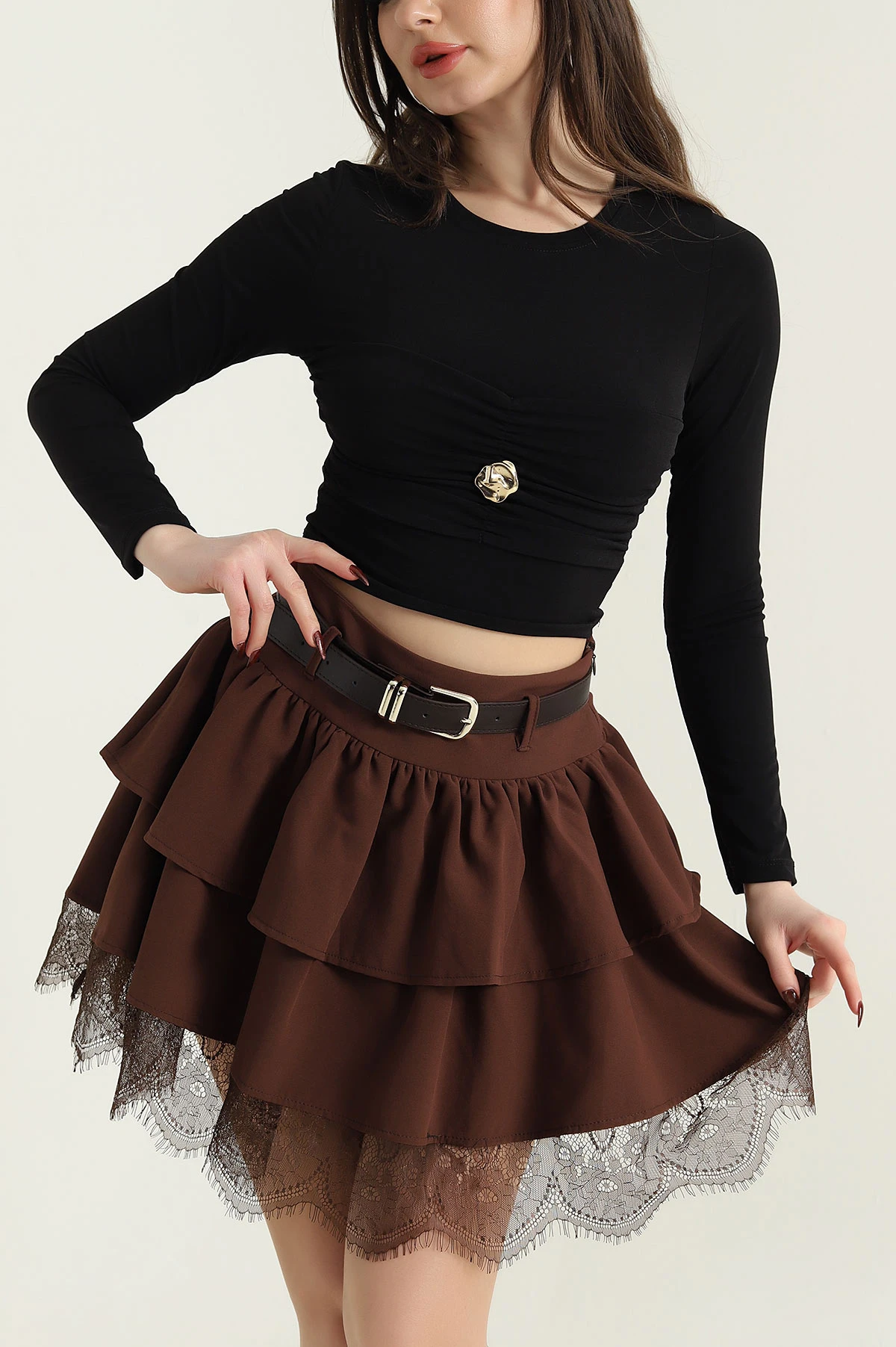 Siyah Tokalı Sandy Kadın Bluz 437342