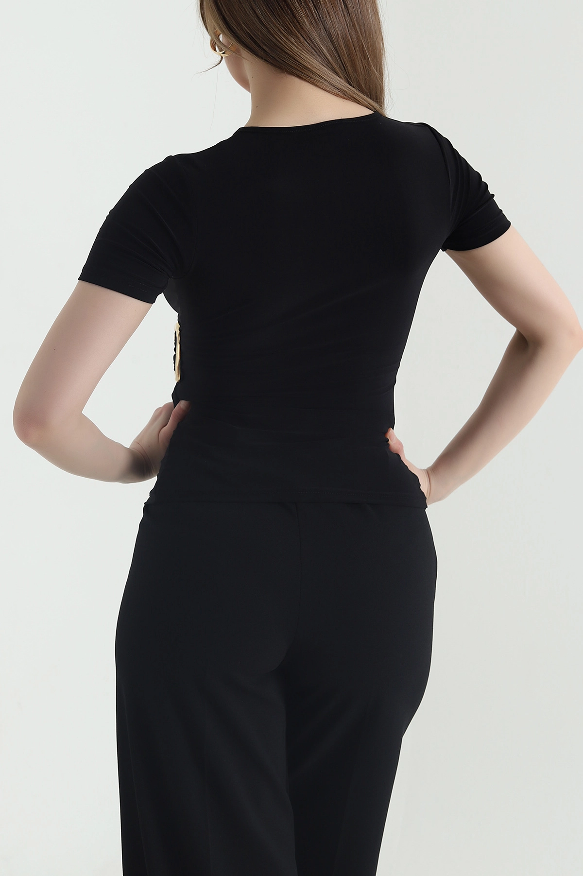 Siyah Tokalı Sandy Kadın Bluz 443153