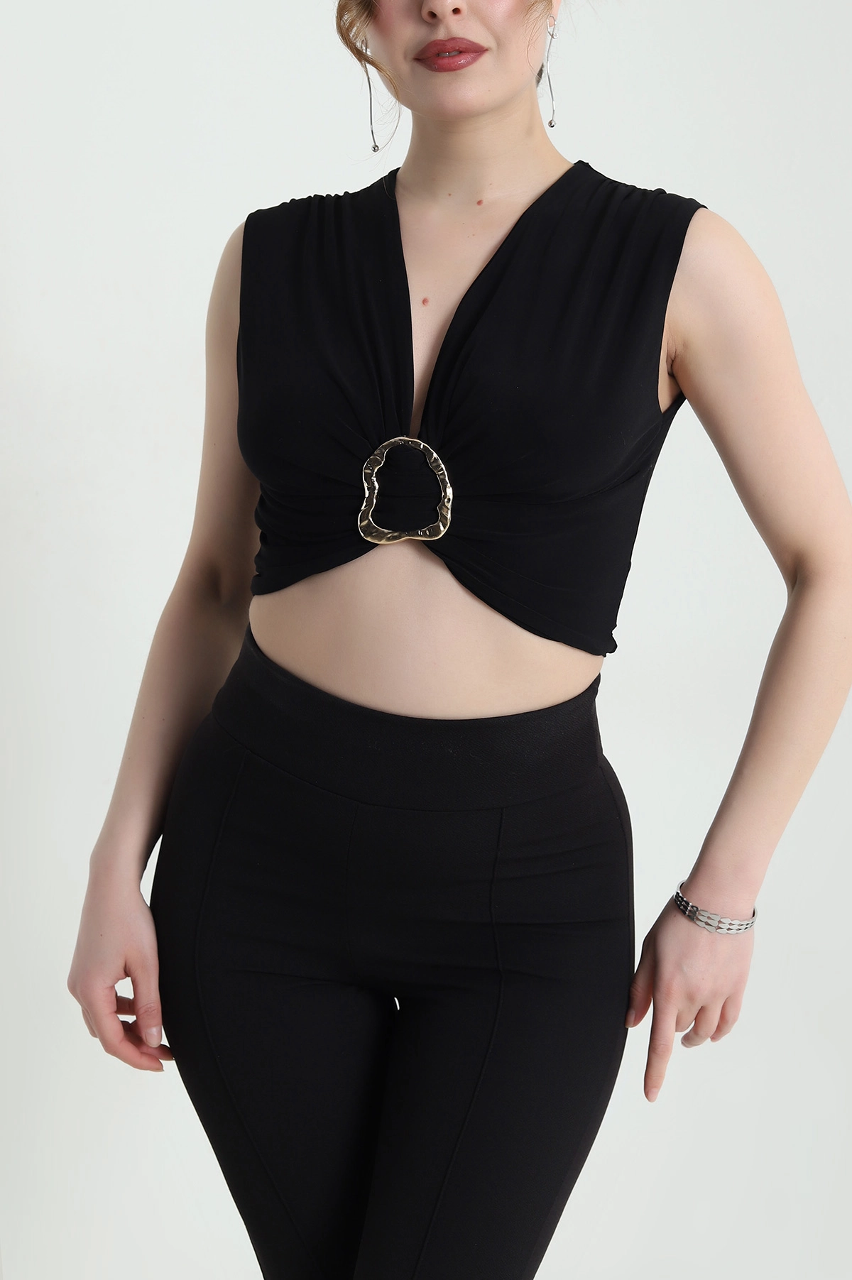 Siyah Tokalı Sandy Kadın Bluz 452880