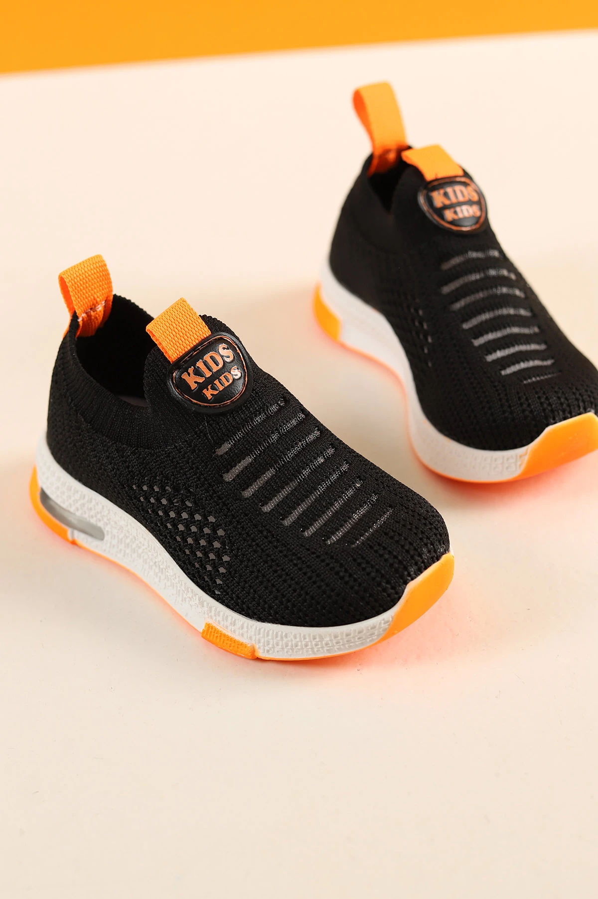 Siyah Turuncu (21-25 Bebe) Triko Işıklı Bebe Spor Ayakkabı 248795