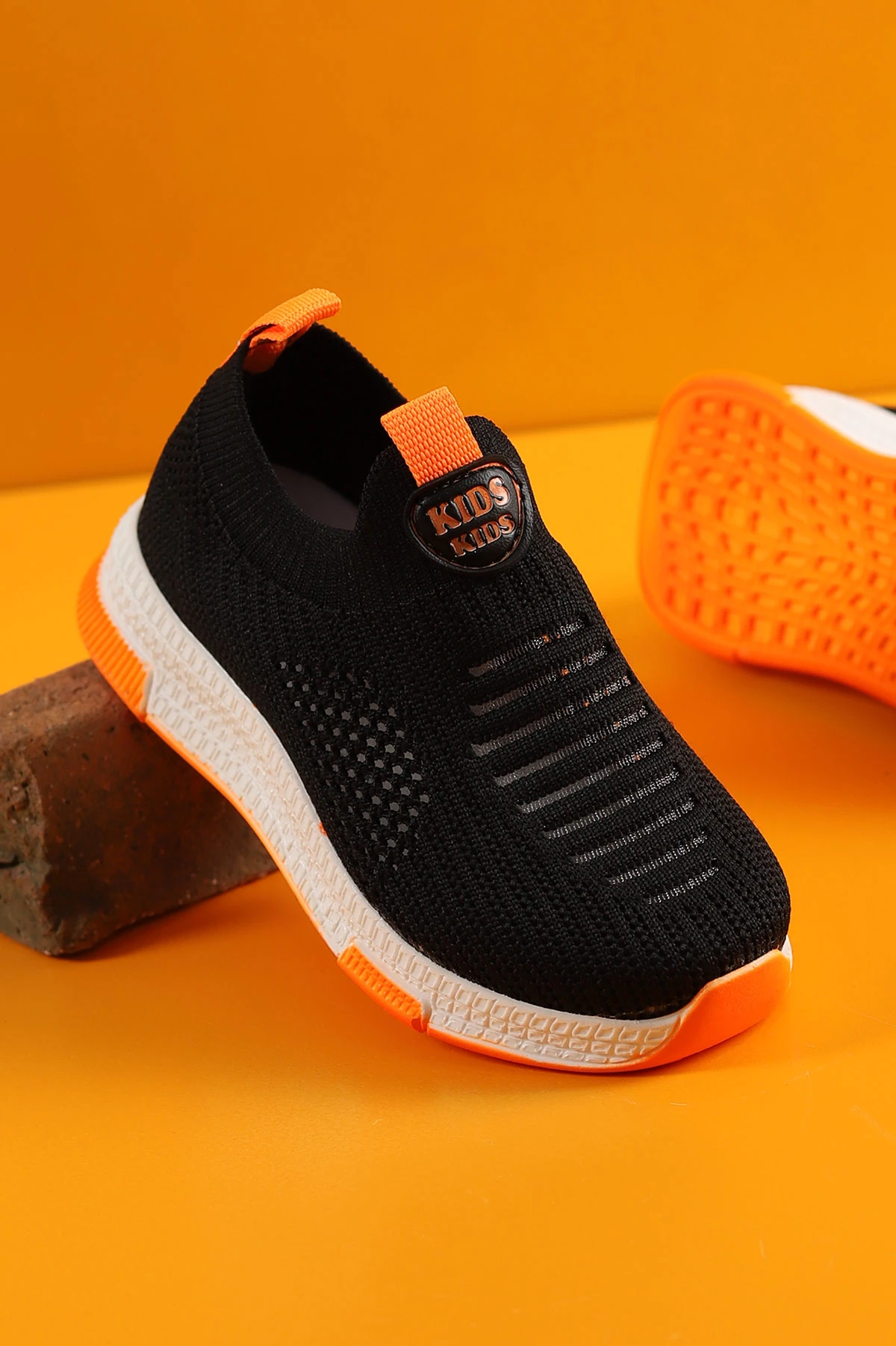 Siyah Turuncu (26-30 Patik) Triko Çocuk Spor Ayakkabı 248799