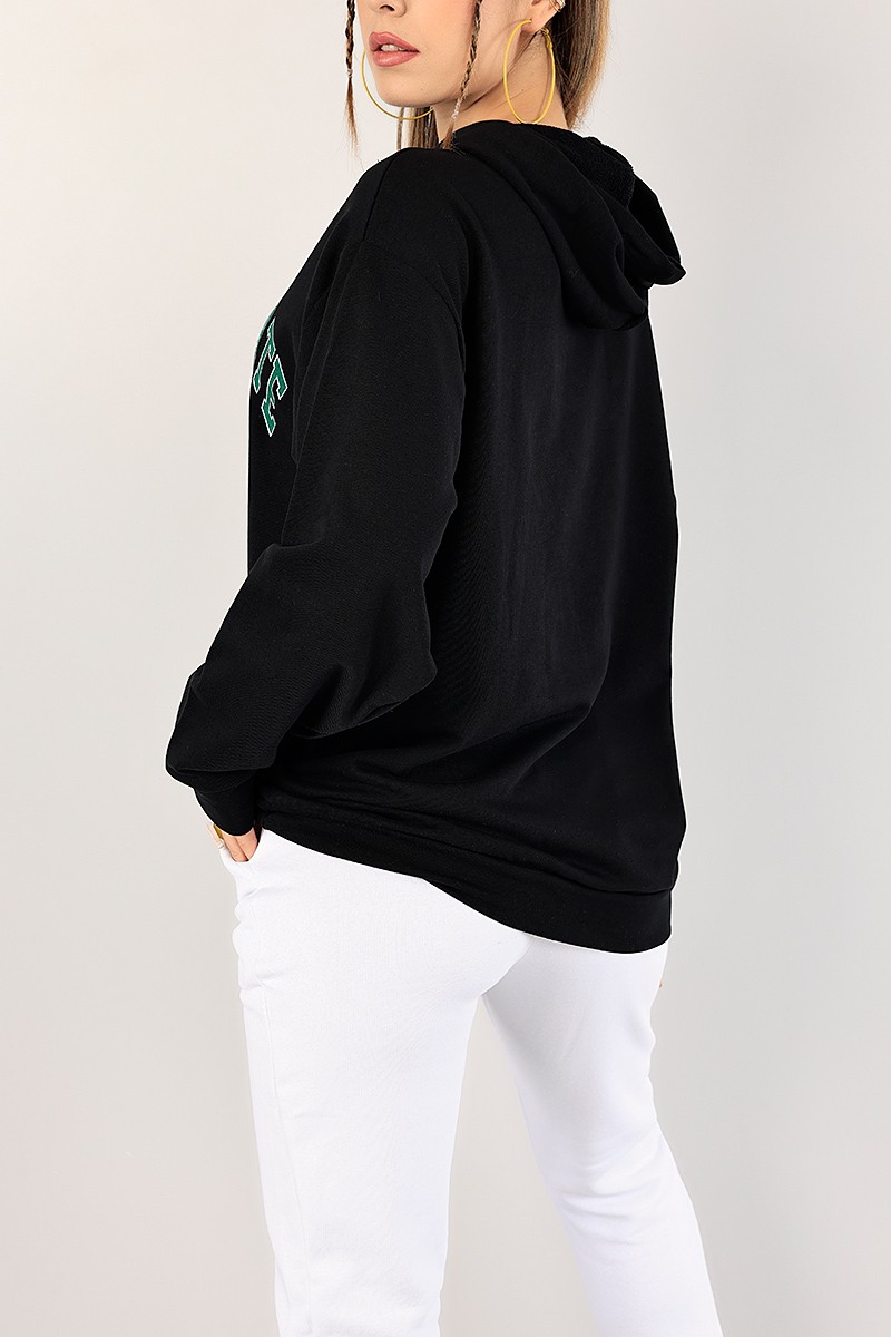Siyah Üç İp Bayan Sweat 82873
