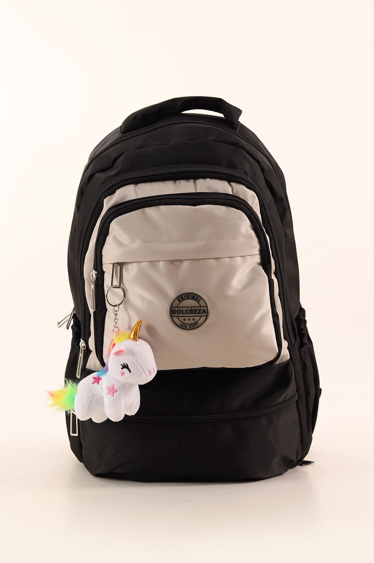 Siyah Unicorn Aksesuarlı Bol Gözlü Sırt Çantası 388617