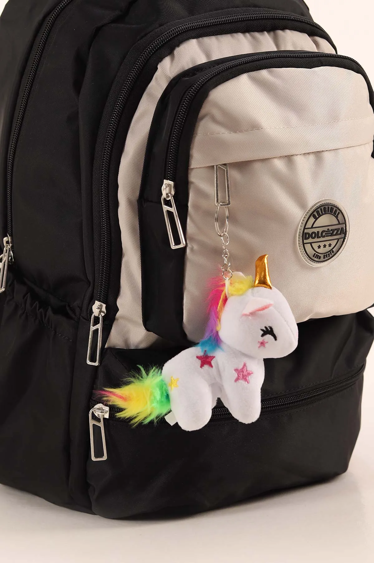 Siyah Unicorn Aksesuarlı Bol Gözlü Sırt Çantası 388617