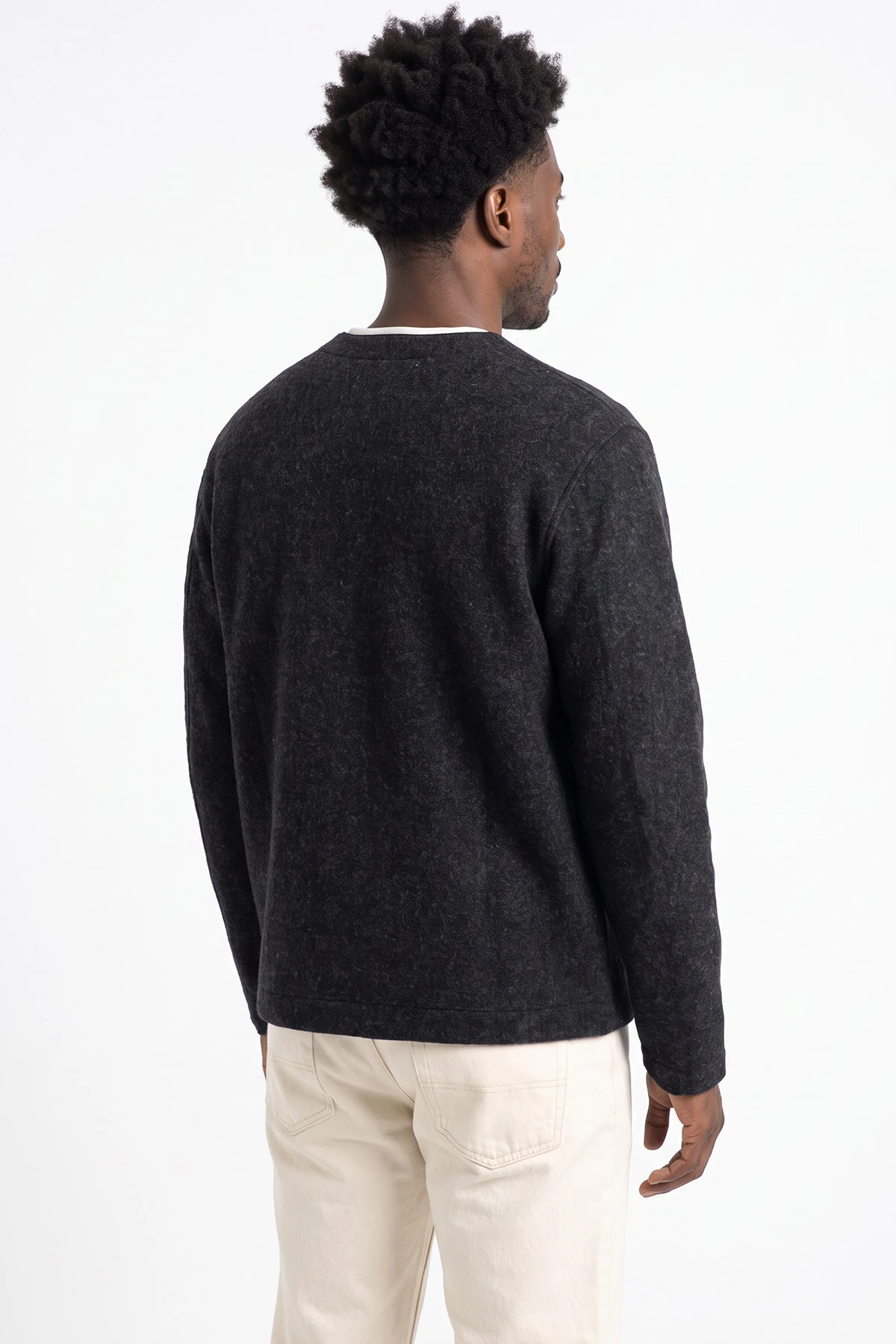 Siyah V Yaka Triko Erkek Sweatshirt 492018
