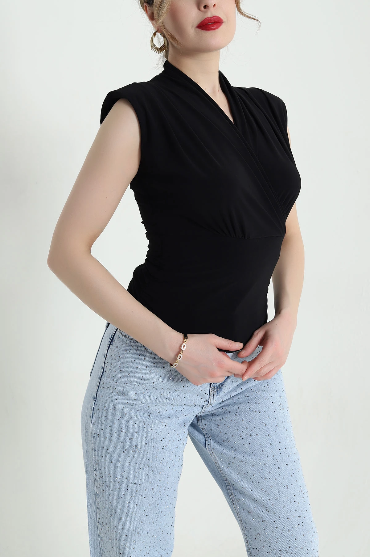 Siyah Vatkalı Sandy Kadın Bluz 441593
