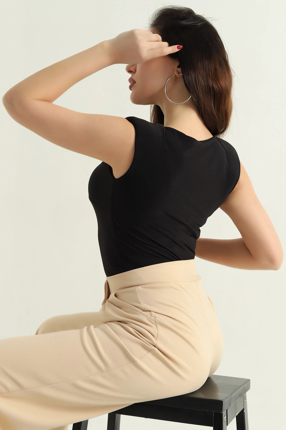 Siyah Vatkalı Sandy Zıbın Bluz 336429