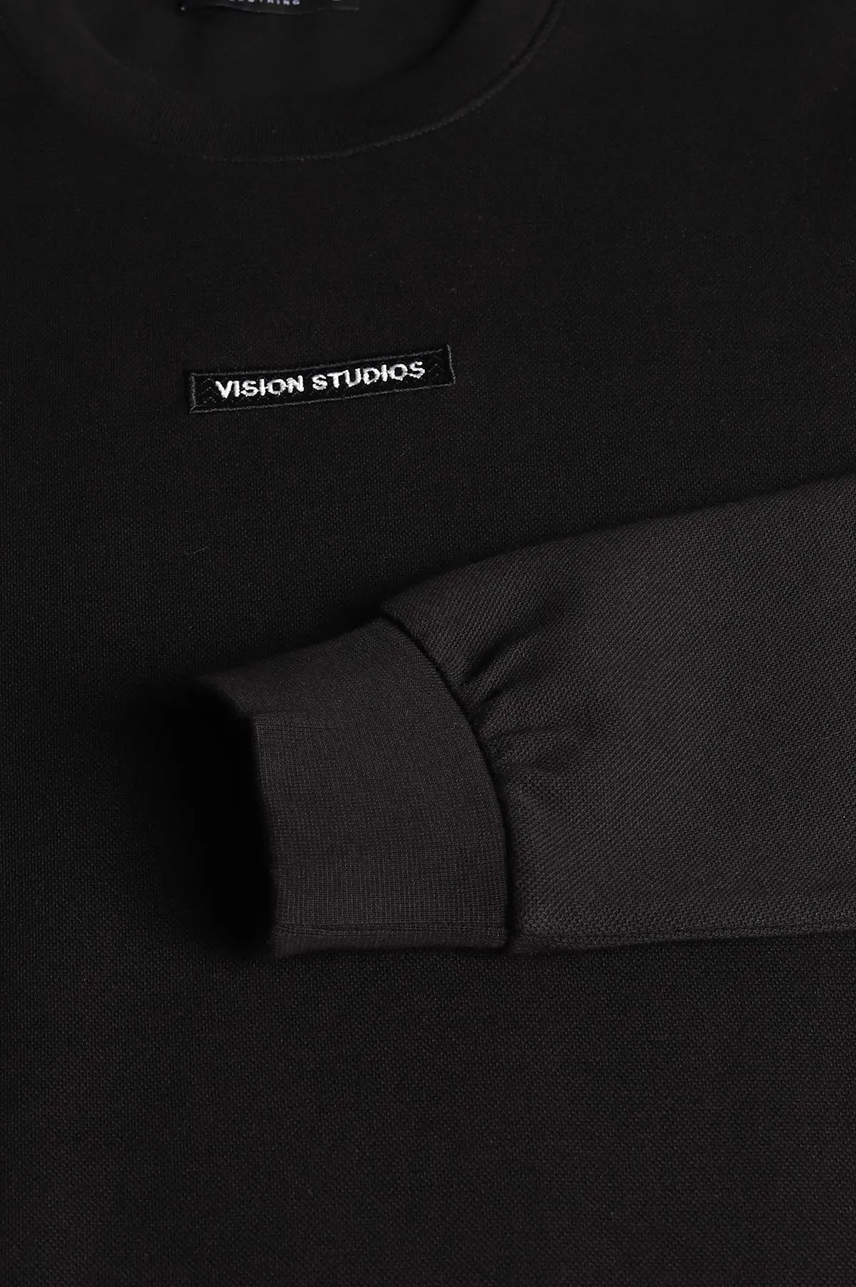 Siyah Yazı Detaylı Bisiklet Yaka Erkek Sweatshirt 396908