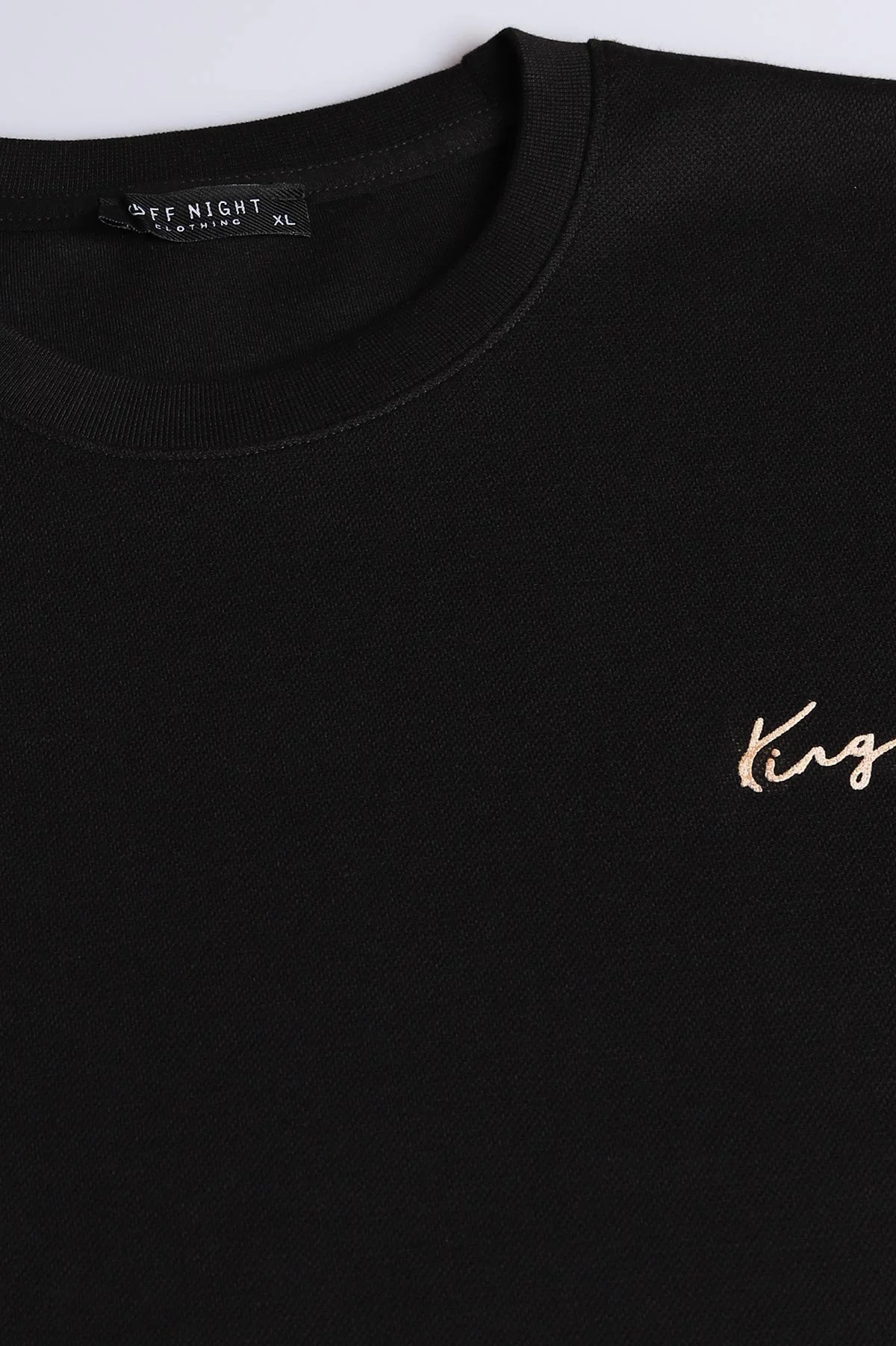 Siyah Yazı Detaylı Bisiklet Yaka Erkek Sweatshirt 396926