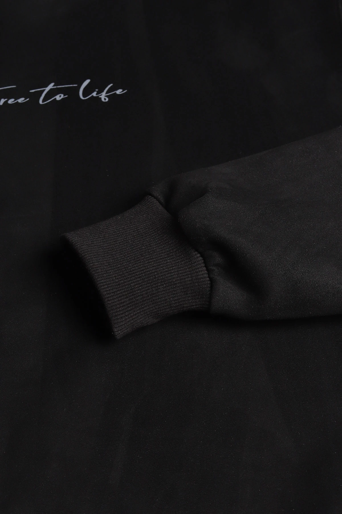 Siyah Yazı Detaylı Bisiklet Yaka Erkek Sweatshirt 396973