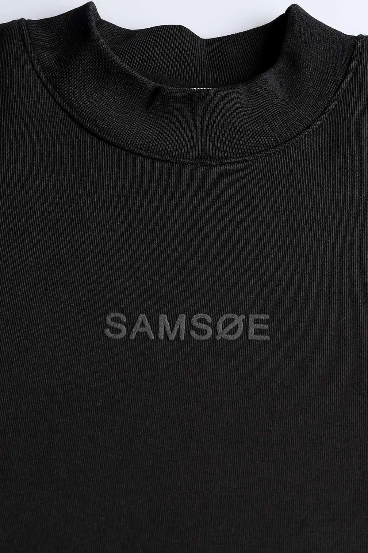 Siyah Yazı Detaylı Bisiklet Yaka Erkek Sweatshirt 397036