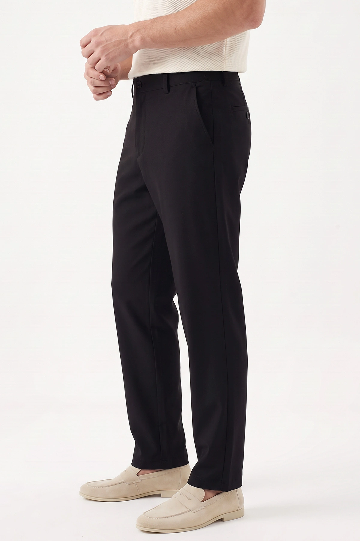 Siyah Regular Fit Cep Detaylı Erkek Pantolon 493151