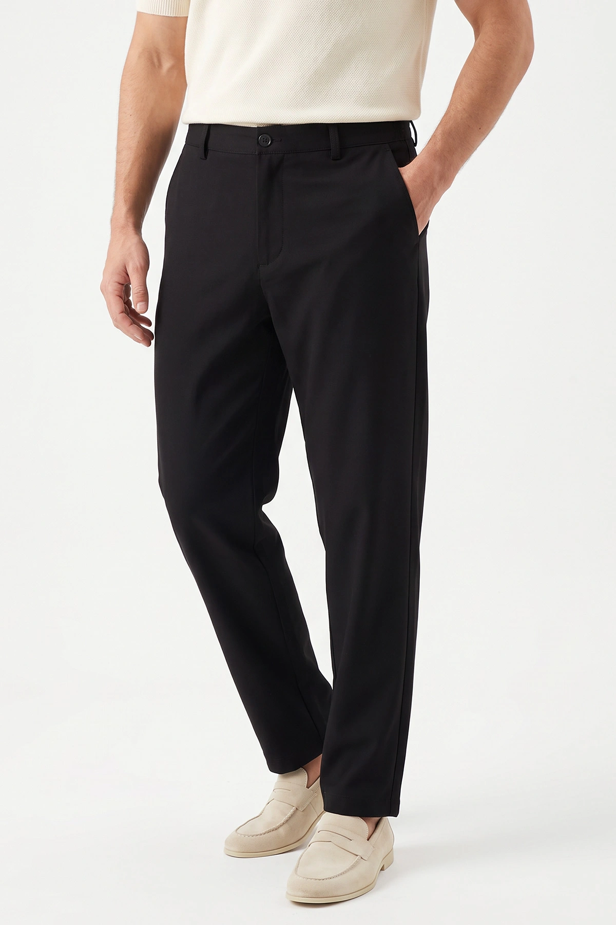 Siyah Regular Fit Cep Detaylı Erkek Pantolon 493151