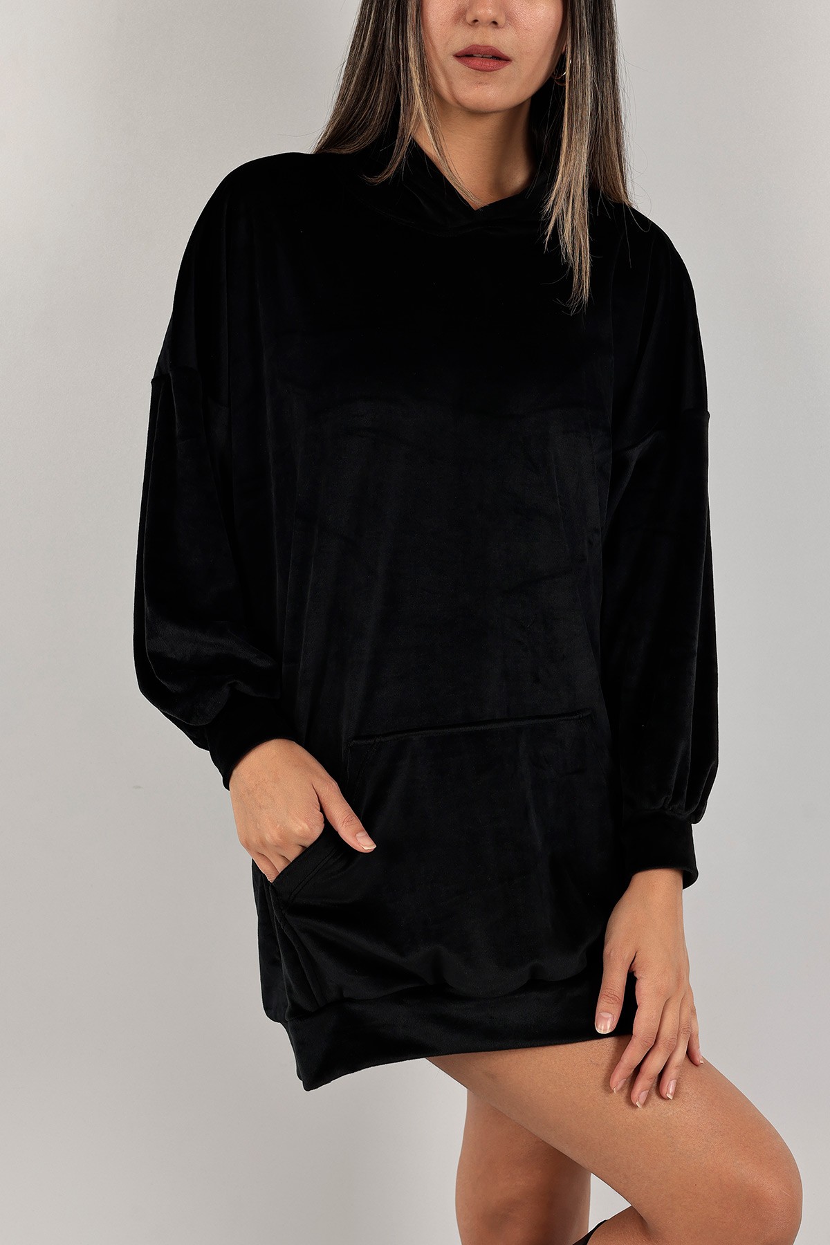 Siyah Yeni Sezon Kadife Tunik 133943