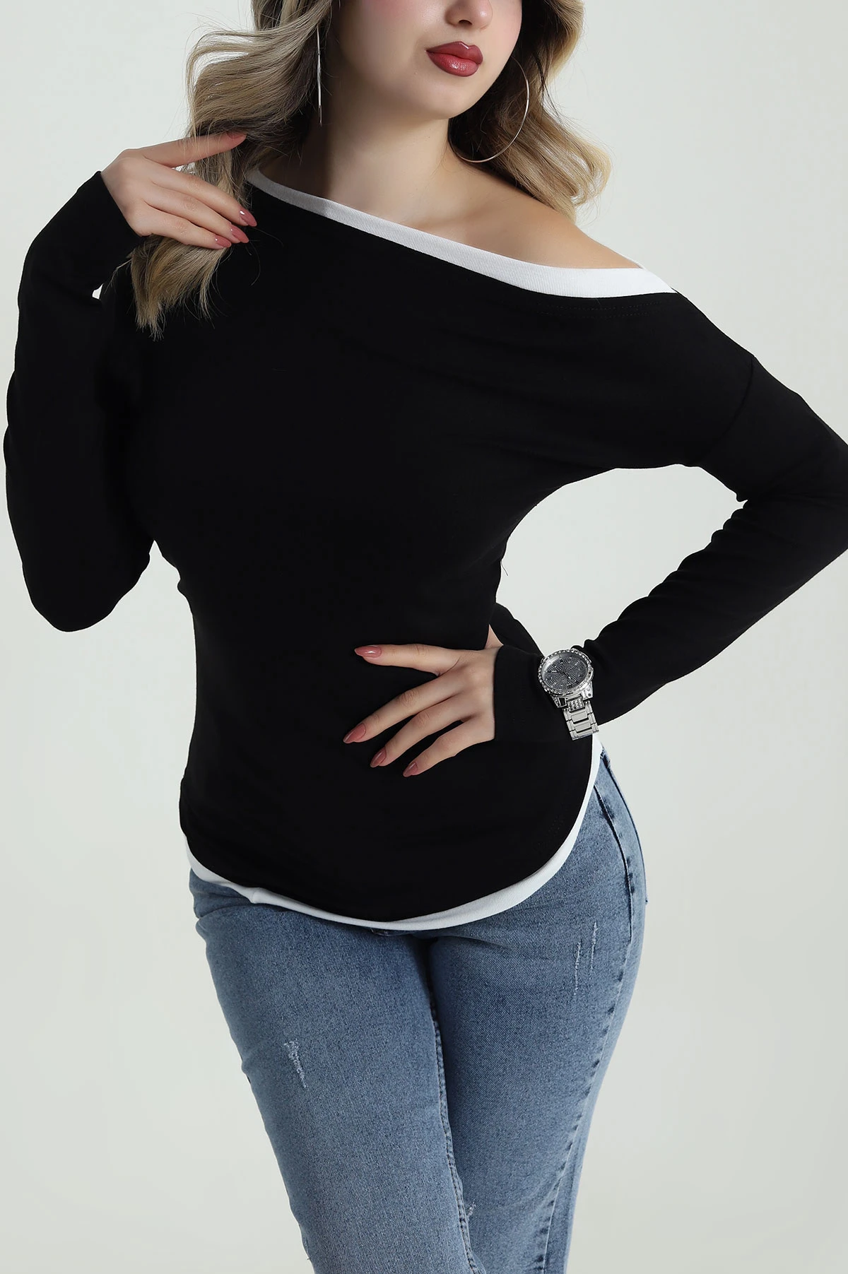 Siyah Yeni Sezon Kadın Body Bluz 486386