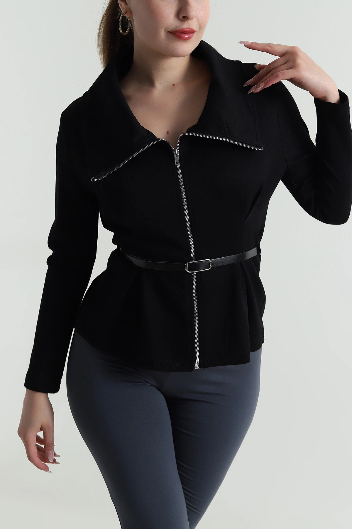 Siyah Yeni Sezon Kadın Modal Bluz 486284