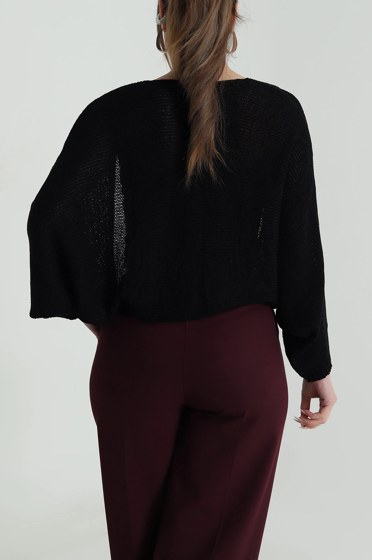 Siyah Yeni Sezon Kadın Triko Bolero Hırka 487002