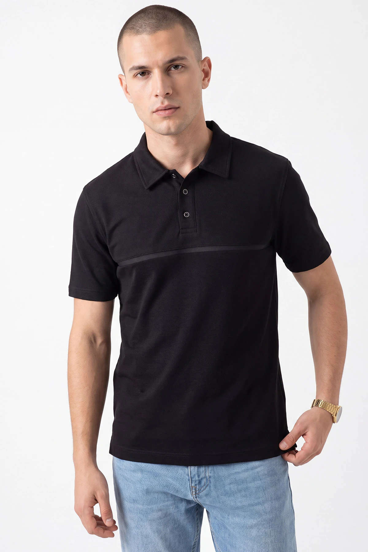 Siyah Yeni Sezon Polo Yaka Erkek Tişört 471783