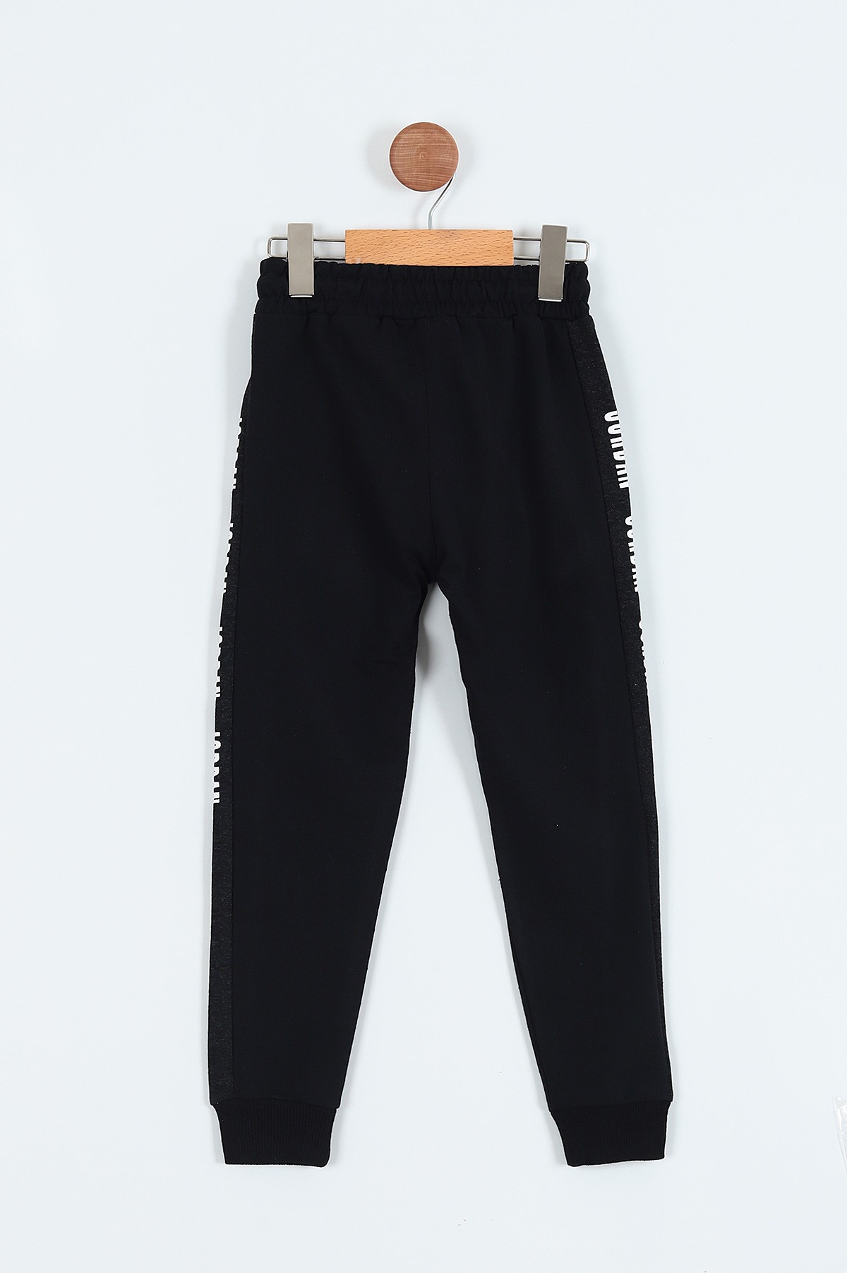 Siyah Yeşil (9-12 Yaş) Basketbol Baskılı  Erkek Çocuk Eşofman Alt 211936