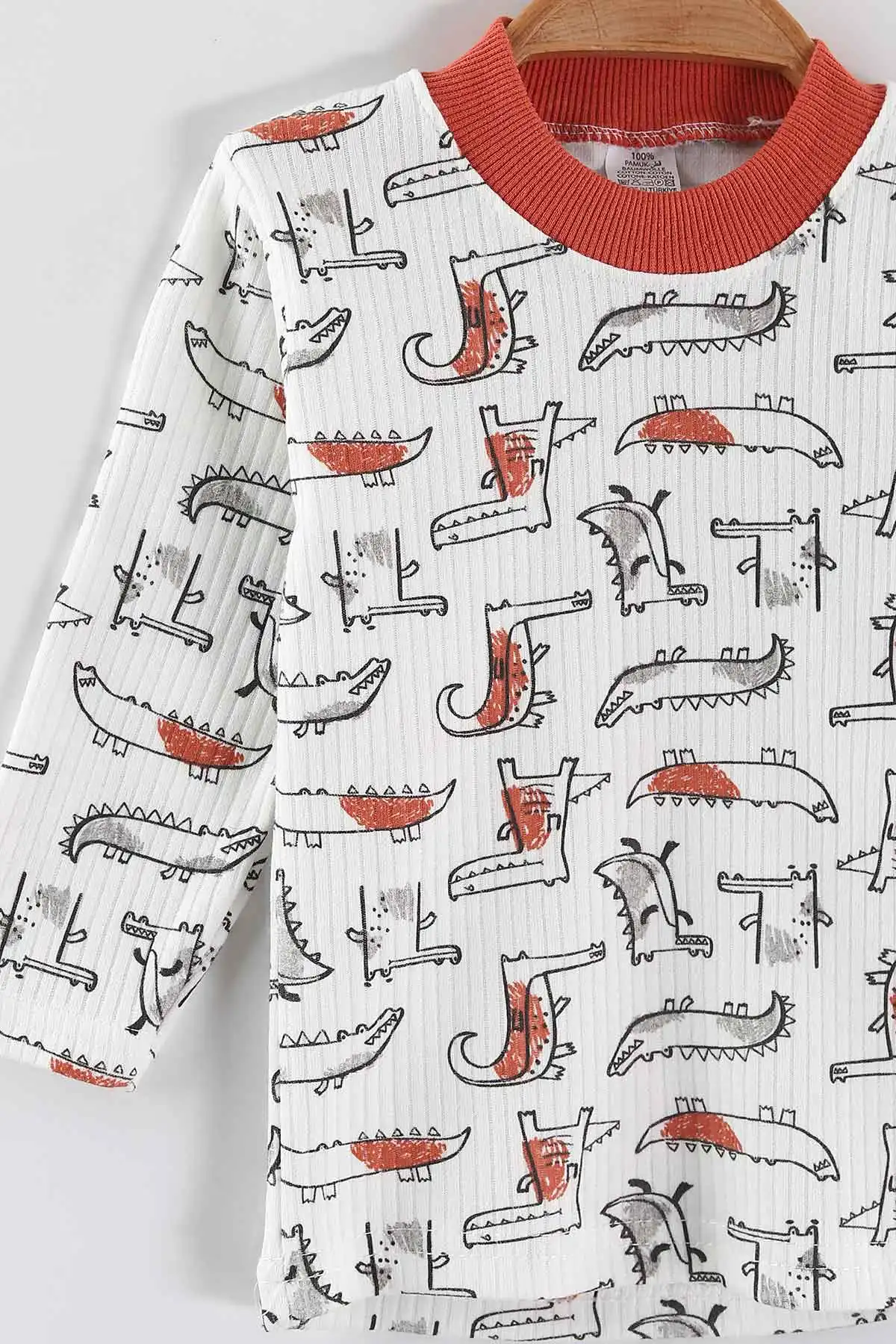 Somon (1-3 Yaş) Balık  Desenli Raporlu Çocuk Pijama Takım 459409