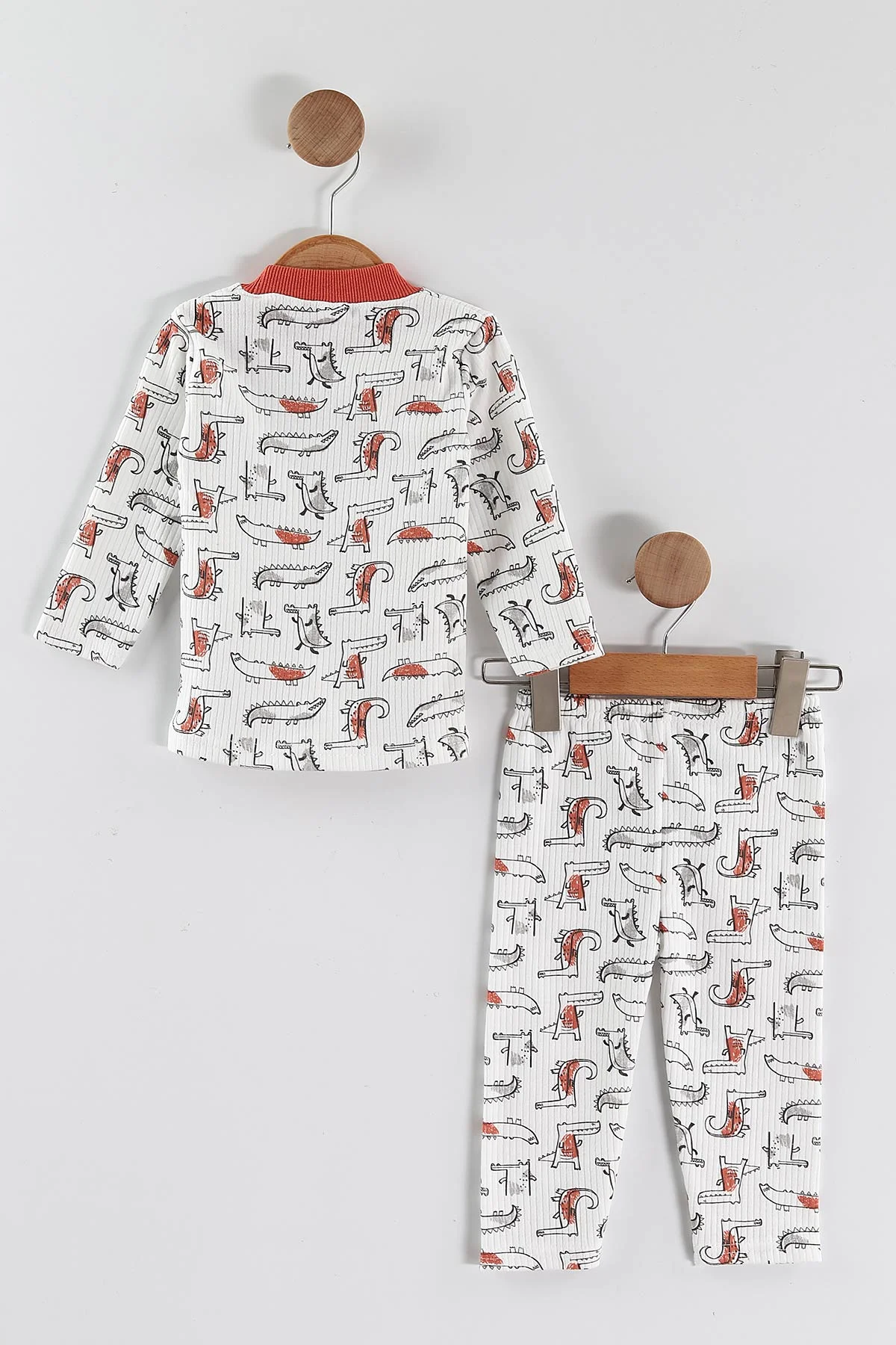 Somon (1-3 Yaş) Balık  Desenli Raporlu Çocuk Pijama Takım 459409
