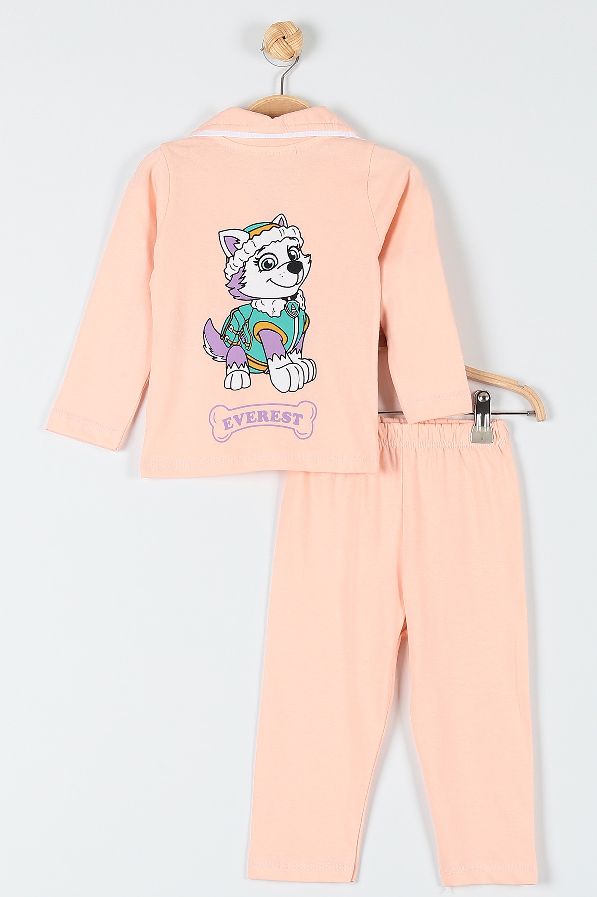 Somon (1-3 Yaş) Köpek Everest Baskılı Kız Bebe Pijama Takım 181863