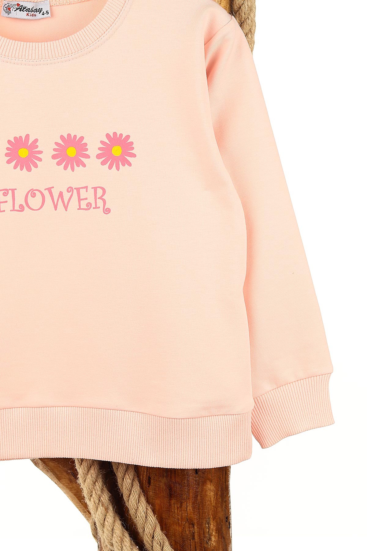 Somon (1-4 Yaş) Flower Papatya Baskılı Kız Bebe Sweat 155249